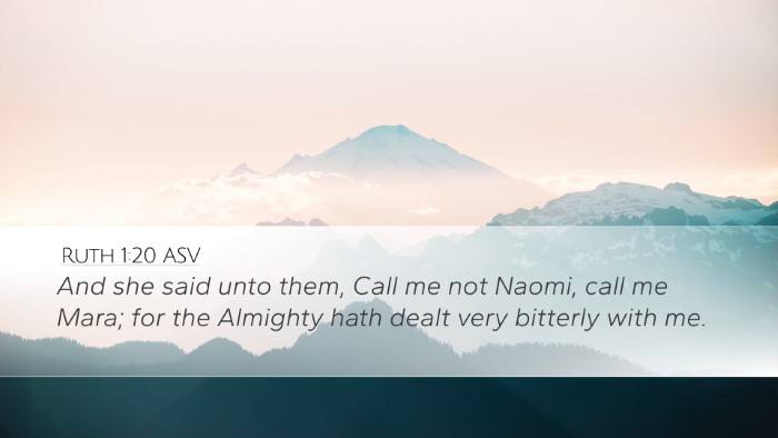 Ruth 1:20 ASV Desktop Wallpaper - And she said unto them, Call me not Naomi, call - Desktop Bible Verse Wallpaper