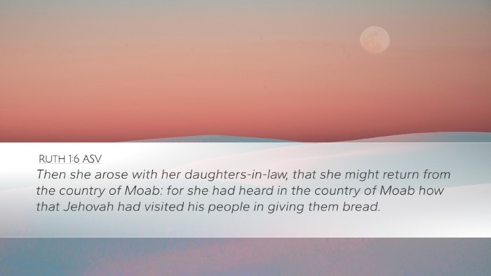 Ruth 1:6 ASV Bible Verse Image