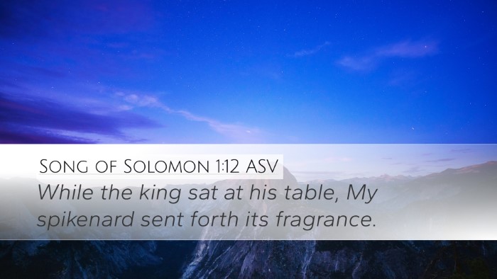 Song of Solomon 1:12 ASV Bible Verse Image