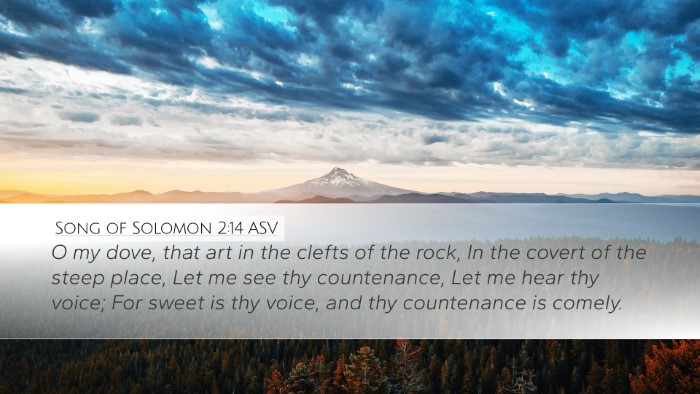 Song of Solomon 2:14 ASV Bible Verse Image