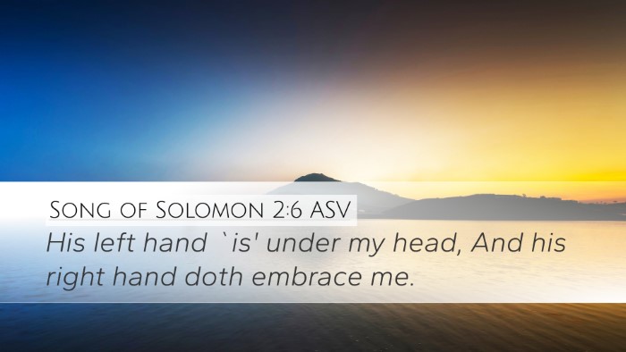 Song of Solomon 2:6 ASV Bible Verse Image