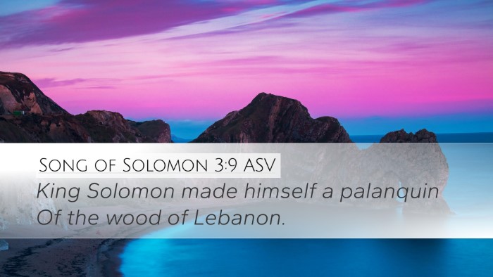 Song of Solomon 3:9 ASV Bible Verse Image