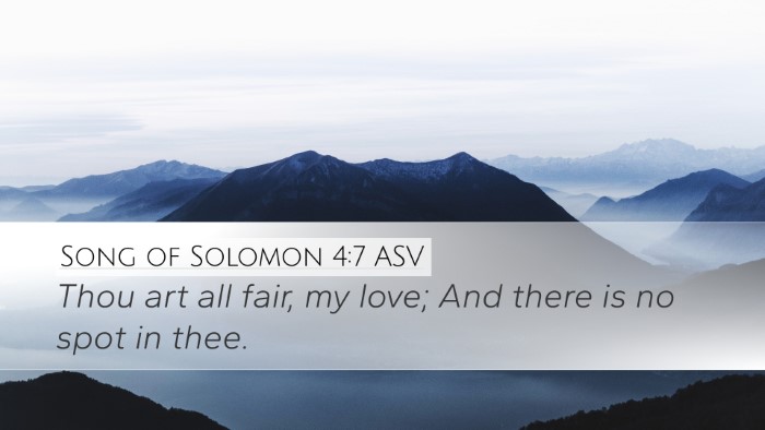 Song of Solomon 4:7 ASV Bible Verse Image