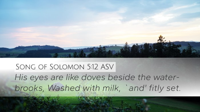 Song of Solomon 5:12 ASV Bible Verse Image