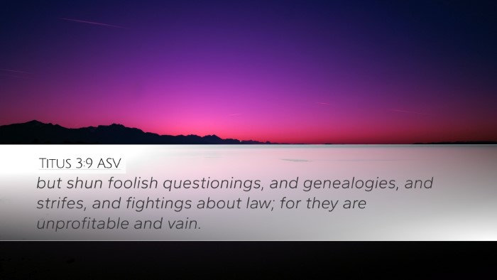 Titus 3:9 ASV Bible Verse Image