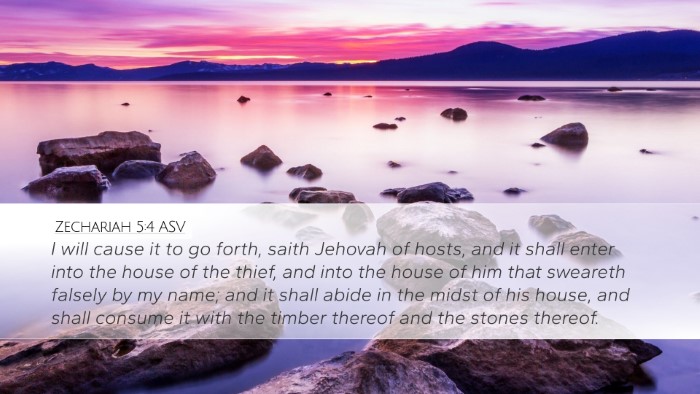 Zechariah 5:4 ASV Bible Verse Image