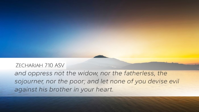 Zechariah 7:10 ASV Bible Verse Image