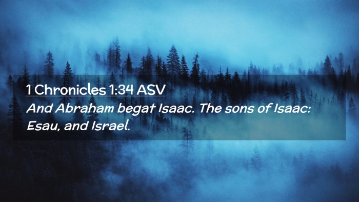 Picture 02 - 1 Chronicles 1:34 ASV Desktop Wallpaper - And Abraham begat Isaac. The sons of Isaac: Esau, - Desktop Bible Verse Wallpaper