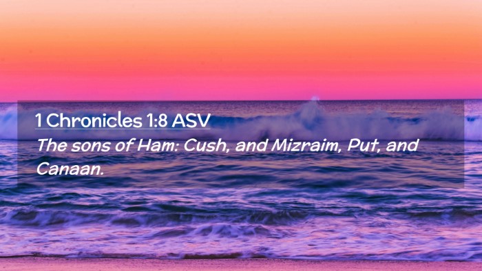 Picture 02 - 1 Chronicles 1:8 ASV Desktop Wallpaper - The sons of Ham: Cush, and Mizraim, Put, and - Desktop Bible Verse Wallpaper