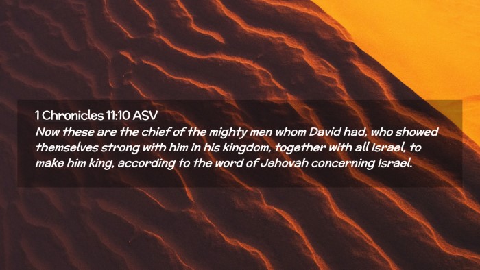 Picture 02 - 1 Chronicles 11:10 ASV Desktop Wallpaper - Now these are the chief of the mighty men whom - Desktop Bible Verse Wallpaper
