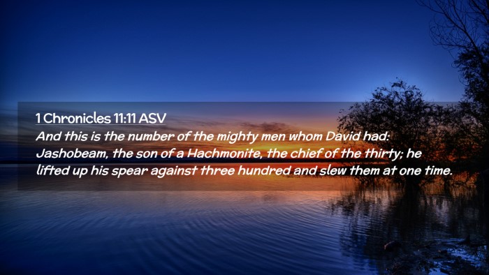 Picture 02 - 1 Chronicles 11:11 ASV Desktop Wallpaper - And this is the number of the mighty men whom - Desktop Bible Verse Wallpaper