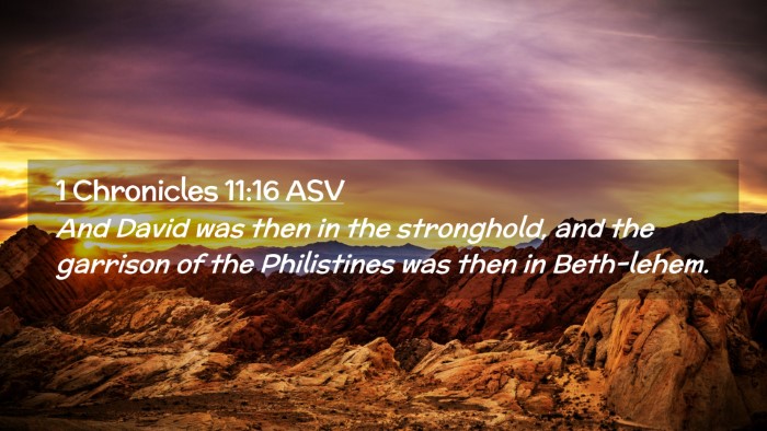 Picture 02 - 1 Chronicles 11:16 ASV Desktop Wallpaper - And David was then in the stronghold, and the - Desktop Bible Verse Wallpaper