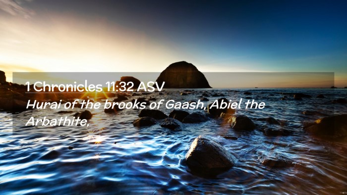 Picture 02 - 1 Chronicles 11:32 ASV Desktop Wallpaper - Hurai of the brooks of Gaash, Abiel the - Desktop Bible Verse Wallpaper