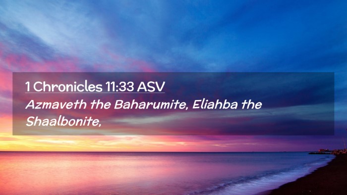 Picture 02 - 1 Chronicles 11:33 ASV Desktop Wallpaper - Azmaveth the Baharumite, Eliahba the - Desktop Bible Verse Wallpaper
