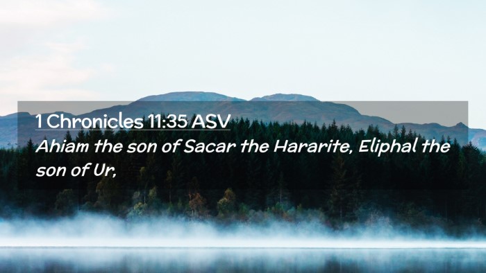 Picture 02 - 1 Chronicles 11:35 ASV Desktop Wallpaper - Ahiam the son of Sacar the Hararite, Eliphal the - Desktop Bible Verse Wallpaper