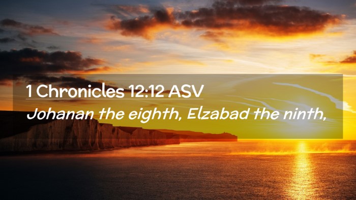 Picture 02 - 1 Chronicles 12:12 ASV Desktop Wallpaper - Johanan the eighth, Elzabad the - Desktop Bible Verse Wallpaper