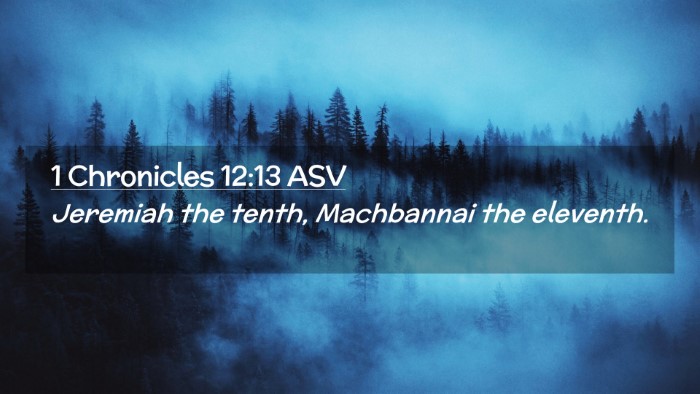 Picture 02 - 1 Chronicles 12:13 ASV Desktop Wallpaper - Jeremiah the tenth, Machbannai the - Desktop Bible Verse Wallpaper