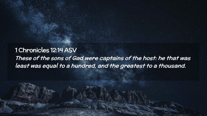 Picture 02 - 1 Chronicles 12:14 ASV Desktop Wallpaper - These of the sons of Gad were captains of the - Desktop Bible Verse Wallpaper