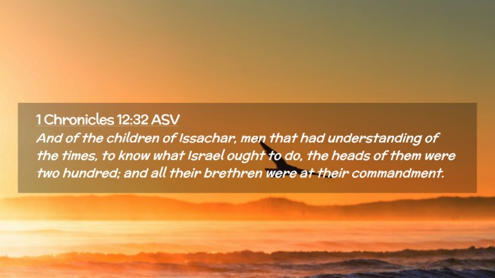 Picture 02 - 1 Chronicles 12:32 ASV Desktop Wallpaper - And of the children of Issachar, men that had - Desktop Bible Verse Wallpaper