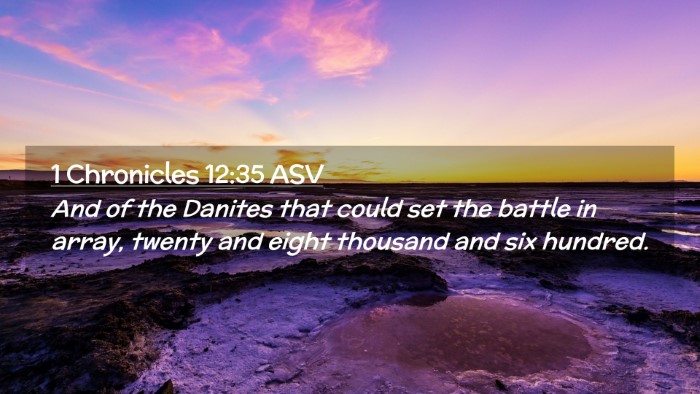 Picture 02 - 1 Chronicles 12:35 ASV Desktop Wallpaper - And of the Danites that could set the battle in - Desktop Bible Verse Wallpaper