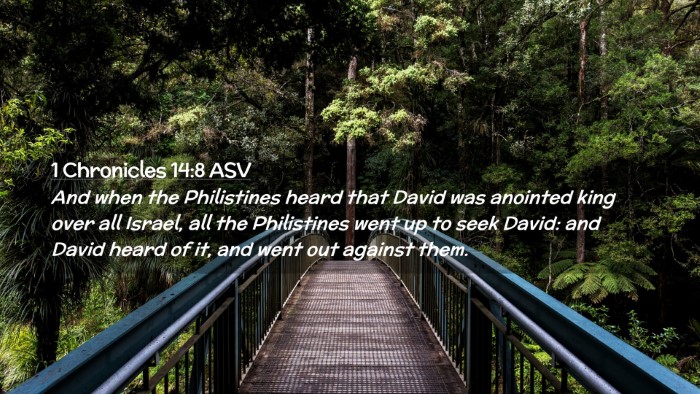 Picture 02 - 1 Chronicles 14:8 ASV Desktop Wallpaper - And when the Philistines heard that David was - Desktop Bible Verse Wallpaper