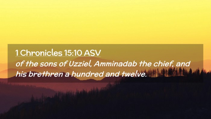 Picture 02 - 1 Chronicles 15:10 ASV Desktop Wallpaper - of the sons of Uzziel, Amminadab the chief, and - Desktop Bible Verse Wallpaper