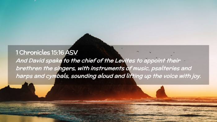 Picture 02 - 1 Chronicles 15:16 ASV Desktop Wallpaper - And David spake to the chief of the Levites to - Desktop Bible Verse Wallpaper