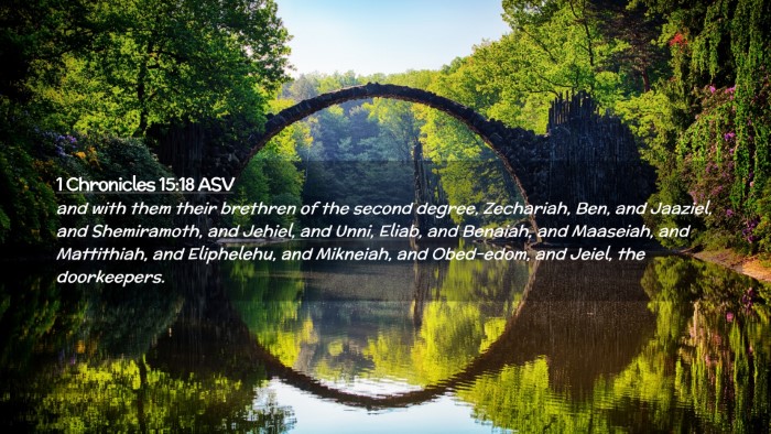 Picture 02 - 1 Chronicles 15:18 ASV Desktop Wallpaper - and with them their brethren of the second - Desktop Bible Verse Wallpaper