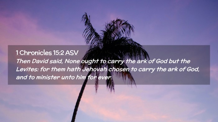 Picture 02 - 1 Chronicles 15:2 ASV Desktop Wallpaper - Then David said, None ought to carry the ark of - Desktop Bible Verse Wallpaper