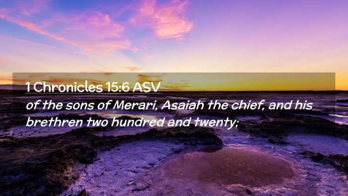 Picture 02 - 1 Chronicles 15:6 ASV Desktop Wallpaper - of the sons of Merari, Asaiah the chief, and his - Desktop Bible Verse Wallpaper