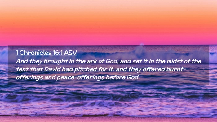 Picture 02 - 1 Chronicles 16:1 ASV Desktop Wallpaper - And they brought in the ark of God, and set it in - Desktop Bible Verse Wallpaper