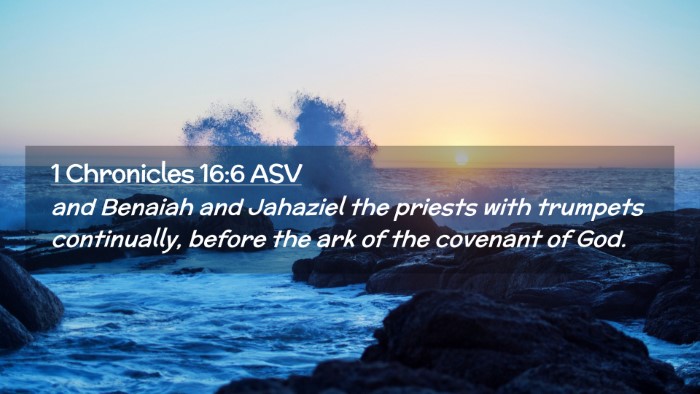 Picture 02 - 1 Chronicles 16:6 ASV Desktop Wallpaper - and Benaiah and Jahaziel the priests with - Desktop Bible Verse Wallpaper
