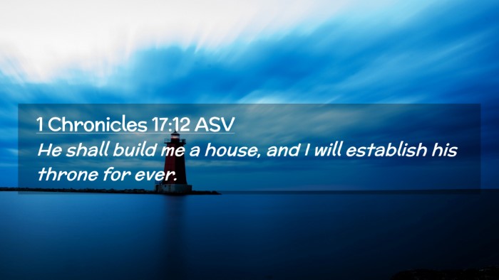 Picture 02 - 1 Chronicles 17:12 ASV Desktop Wallpaper - He shall build me a house, and I will establish - Desktop Bible Verse Wallpaper
