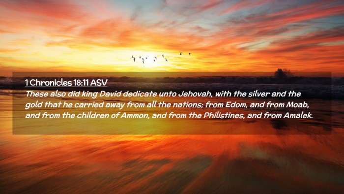 Picture 02 - 1 Chronicles 18:11 ASV Desktop Wallpaper - These also did king David dedicate unto Jehovah, - Desktop Bible Verse Wallpaper