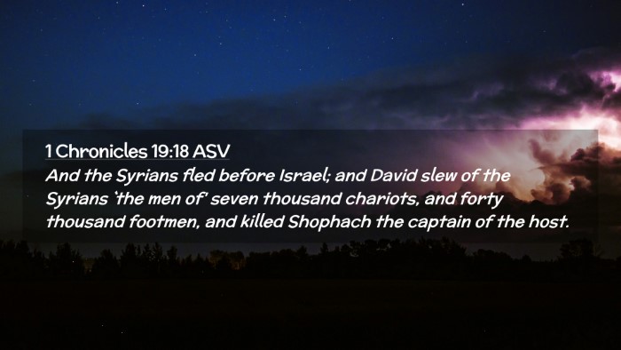 Picture 02 - 1 Chronicles 19:18 ASV Desktop Wallpaper - And the Syrians fled before Israel; and David - Desktop Bible Verse Wallpaper