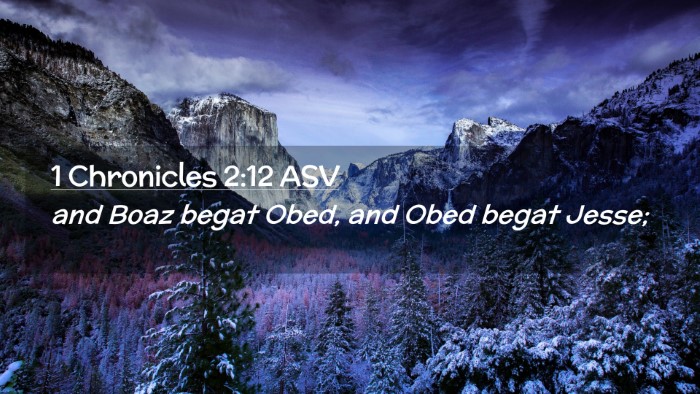 Picture 02 - 1 Chronicles 2:12 ASV Desktop Wallpaper - and Boaz begat Obed, and Obed begat - Desktop Bible Verse Wallpaper