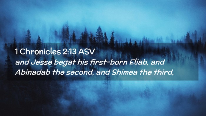 Picture 02 - 1 Chronicles 2:13 ASV Desktop Wallpaper - and Jesse begat his first-born Eliab, and - Desktop Bible Verse Wallpaper