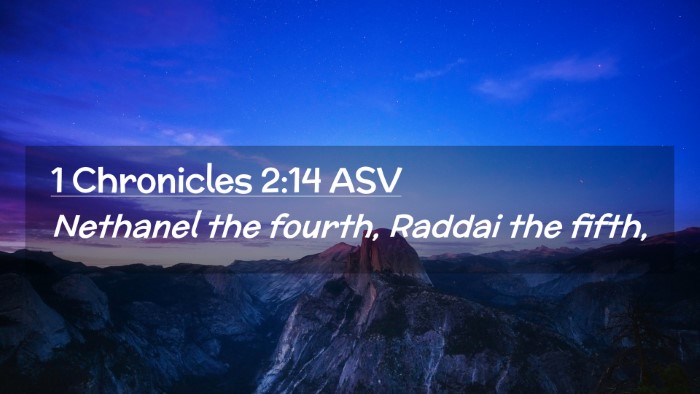 Picture 02 - 1 Chronicles 2:14 ASV Desktop Wallpaper - Nethanel the fourth, Raddai the - Desktop Bible Verse Wallpaper