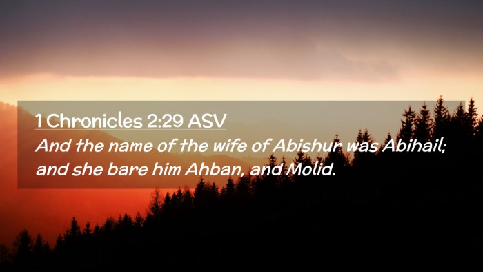 Picture 02 - 1 Chronicles 2:29 ASV Desktop Wallpaper - And the name of the wife of Abishur was Abihail; - Desktop Bible Verse Wallpaper