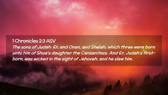 Picture 02 - 1 Chronicles 2:3 ASV Desktop Wallpaper - The sons of Judah: Er, and Onan, and Shelah; - Desktop Bible Verse Wallpaper
