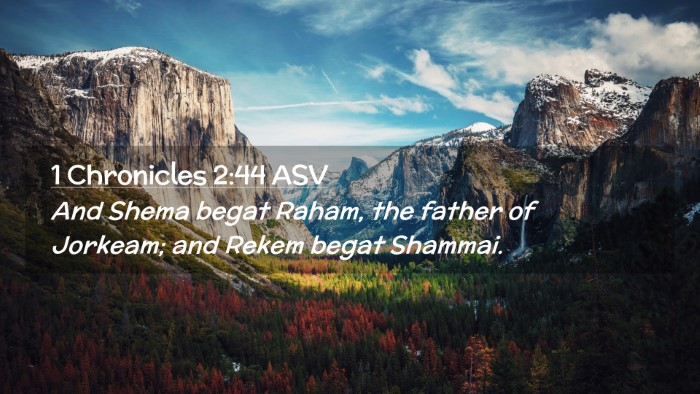 Picture 02 - 1 Chronicles 2:44 ASV Desktop Wallpaper - And Shema begat Raham, the father of Jorkeam; and - Desktop Bible Verse Wallpaper