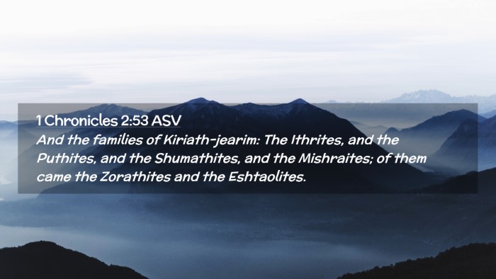 Picture 02 - 1 Chronicles 2:53 ASV Desktop Wallpaper - And the families of Kiriath-jearim: The Ithrites, - Desktop Bible Verse Wallpaper