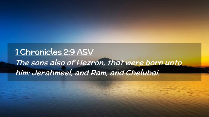 Picture 02 - 1 Chronicles 2:9 ASV Desktop Wallpaper - The sons also of Hezron, that were born unto him: - Desktop Bible Verse Wallpaper