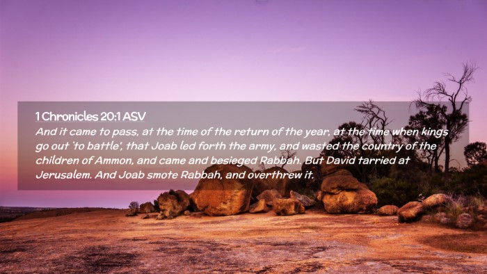 Picture 02 - 1 Chronicles 20:1 ASV Desktop Wallpaper - And it came to pass, at the time of the return of - Desktop Bible Verse Wallpaper