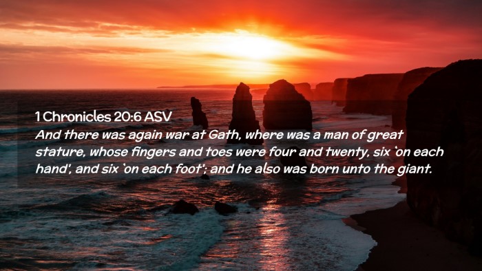 Picture 02 - 1 Chronicles 20:6 ASV Desktop Wallpaper - And there was again war at Gath, where was a man - Desktop Bible Verse Wallpaper