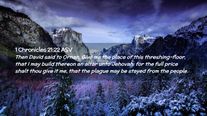 Picture 02 - 1 Chronicles 21:22 ASV Desktop Wallpaper - Then David said to Ornan, Give me the place of - Desktop Bible Verse Wallpaper