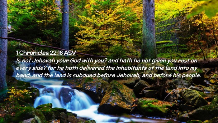 Picture 02 - 1 Chronicles 22:18 ASV Desktop Wallpaper - Is not Jehovah your God with you? and hath he not - Desktop Bible Verse Wallpaper