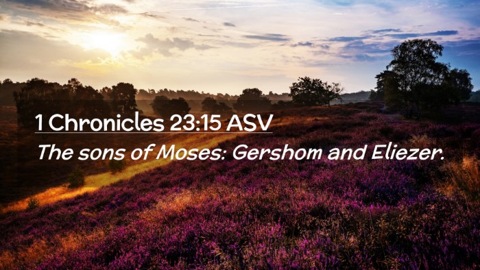 Picture 02 - 1 Chronicles 23:15 ASV Desktop Wallpaper - The sons of Moses: Gershom and - Desktop Bible Verse Wallpaper