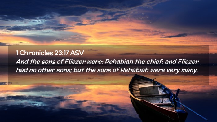 Picture 02 - 1 Chronicles 23:17 ASV Desktop Wallpaper - And the sons of Eliezer were: Rehabiah the chief; - Desktop Bible Verse Wallpaper