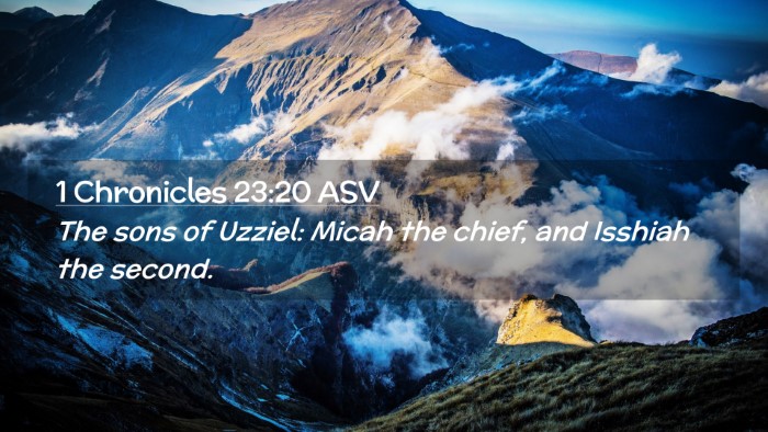 Picture 02 - 1 Chronicles 23:20 ASV Desktop Wallpaper - The sons of Uzziel: Micah the chief, and Isshiah - Desktop Bible Verse Wallpaper